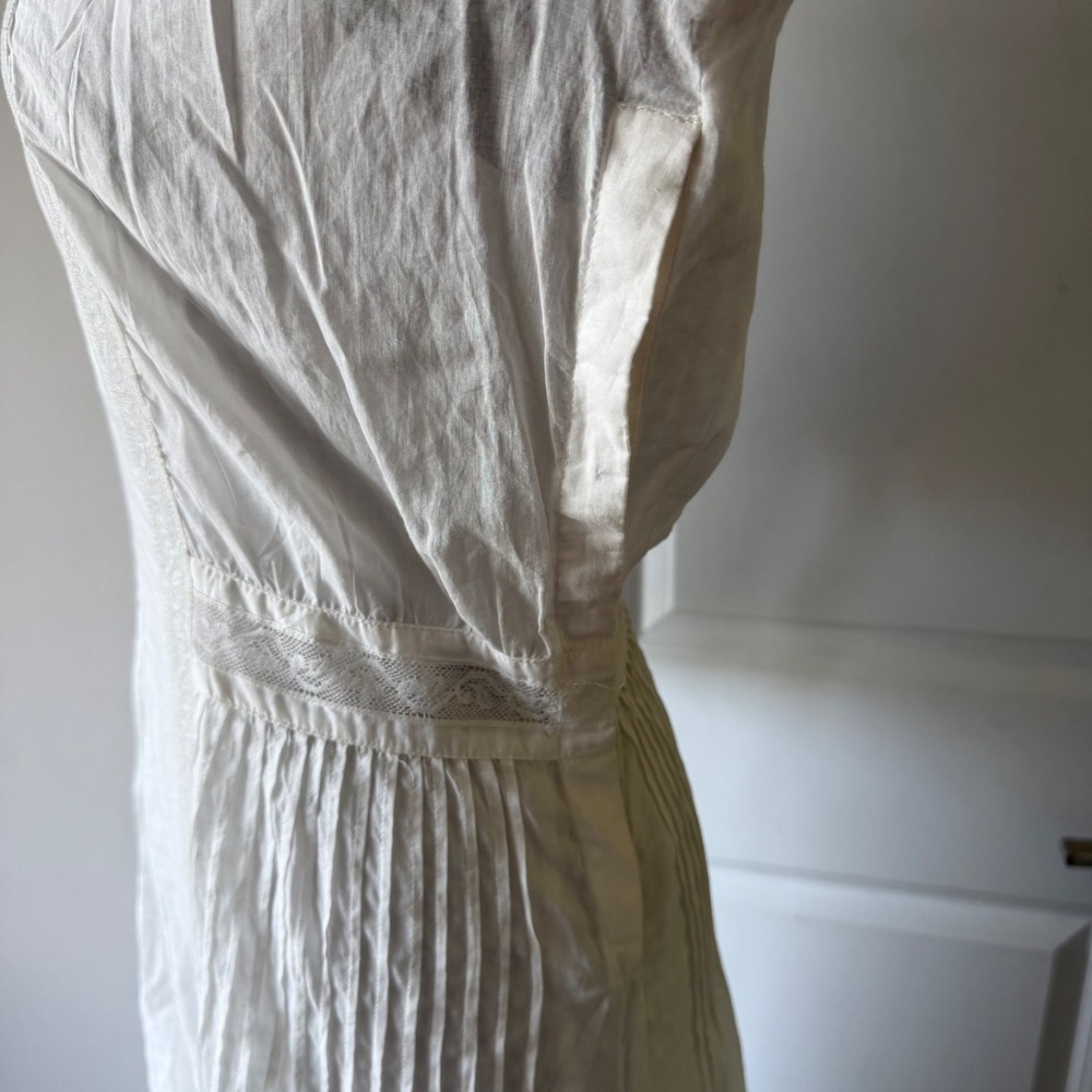 Polo Ralph Lauren Cream Lace Pintuck Edwardian Maxi Dress Vintage Style Size 4 - Picture 14 of 16